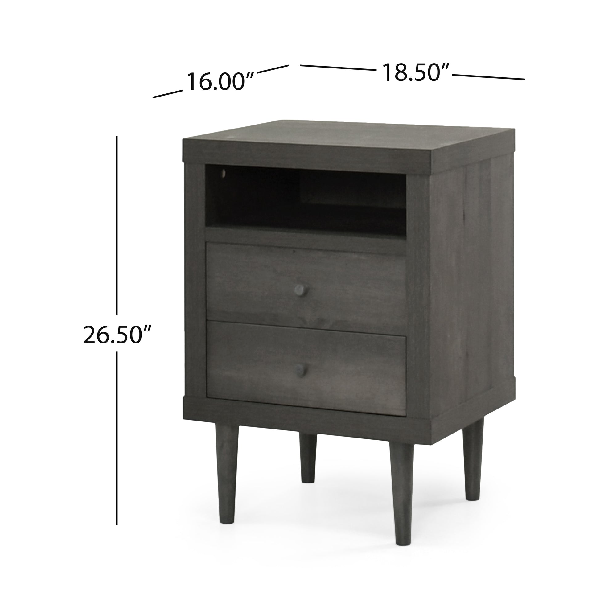 Ashley Modern Nightstand 2-Drawers, Bedside Table - Groovy Boardz