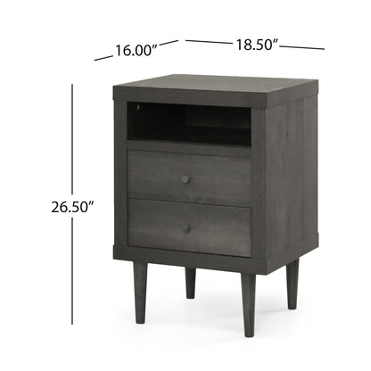 Ashley Modern Nightstand 2-Drawers, Bedside Table - Groovy Boardz