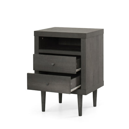 Ashley Modern Nightstand 2-Drawers, Bedside Table - Groovy Boardz