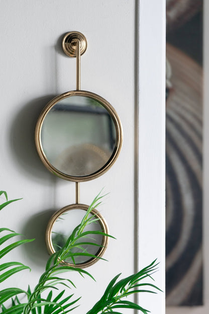 2 Circle Mirrors for Wall Decor, Unique Contemporary Wall Mirror for Living Room Bedroom Entryway,11" x 28.5" - Groovy Boardz