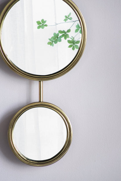 2 Circle Mirrors for Wall Decor, Unique Contemporary Wall Mirror for Living Room Bedroom Entryway,11" x 28.5" - Groovy Boardz