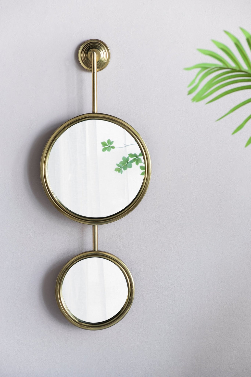 2 Circle Mirrors for Wall Decor, Unique Contemporary Wall Mirror for Living Room Bedroom Entryway,11" x 28.5" - Groovy Boardz