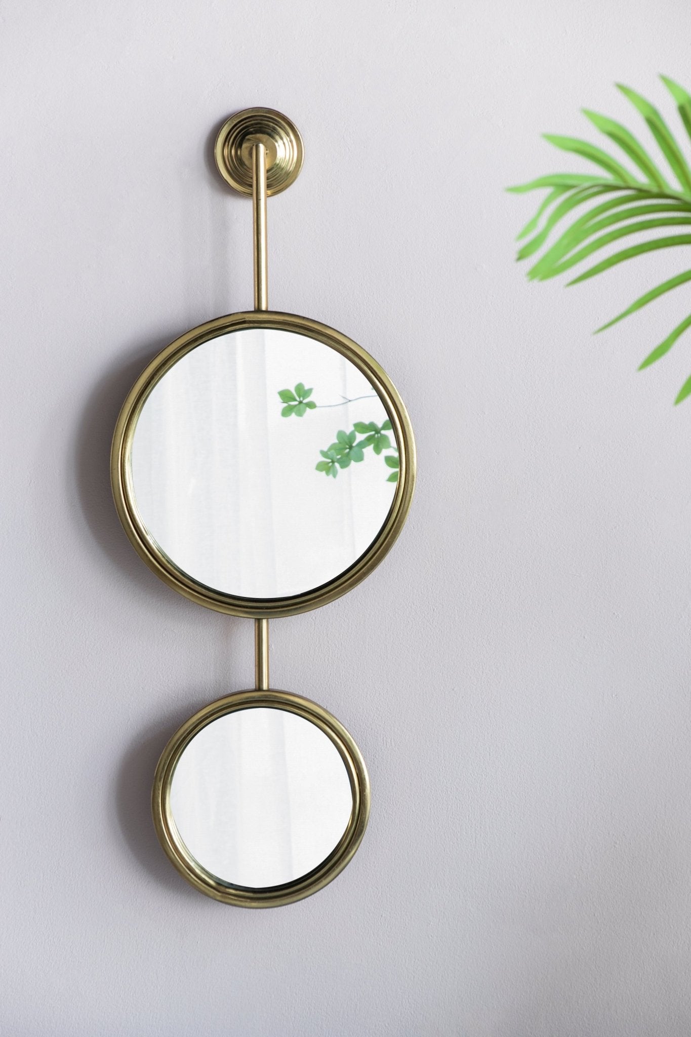 2 Circle Mirrors for Wall Decor, Unique Contemporary Wall Mirror for Living Room Bedroom Entryway,11" x 28.5" - Groovy Boardz