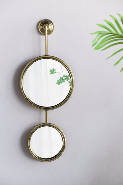 2 Circle Mirrors for Wall Decor, Unique Contemporary Wall Mirror for Living Room Bedroom Entryway,11" x 28.5" - Groovy Boardz