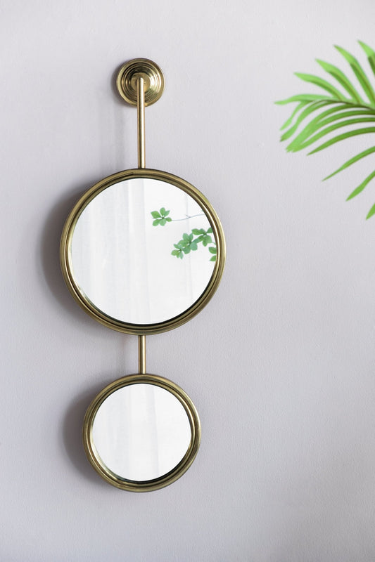 2 Circle Mirrors for Wall Decor, Unique Contemporary Wall Mirror for Living Room Bedroom Entryway,11" x 28.5" - Groovy Boardz