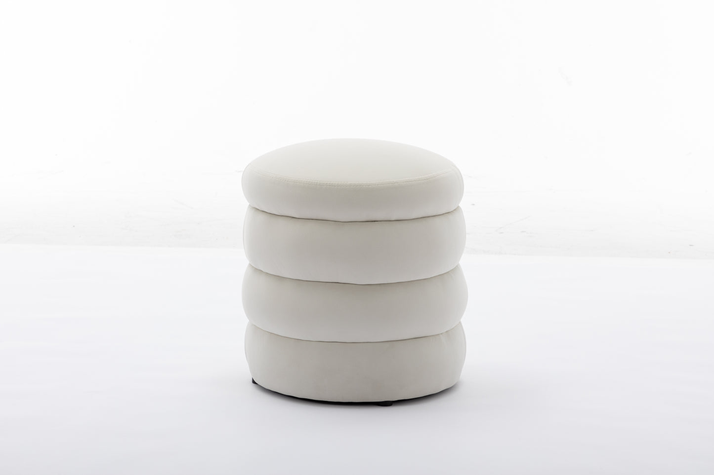 Gwen Soft Velvet Round Ottoman Footrest Stool