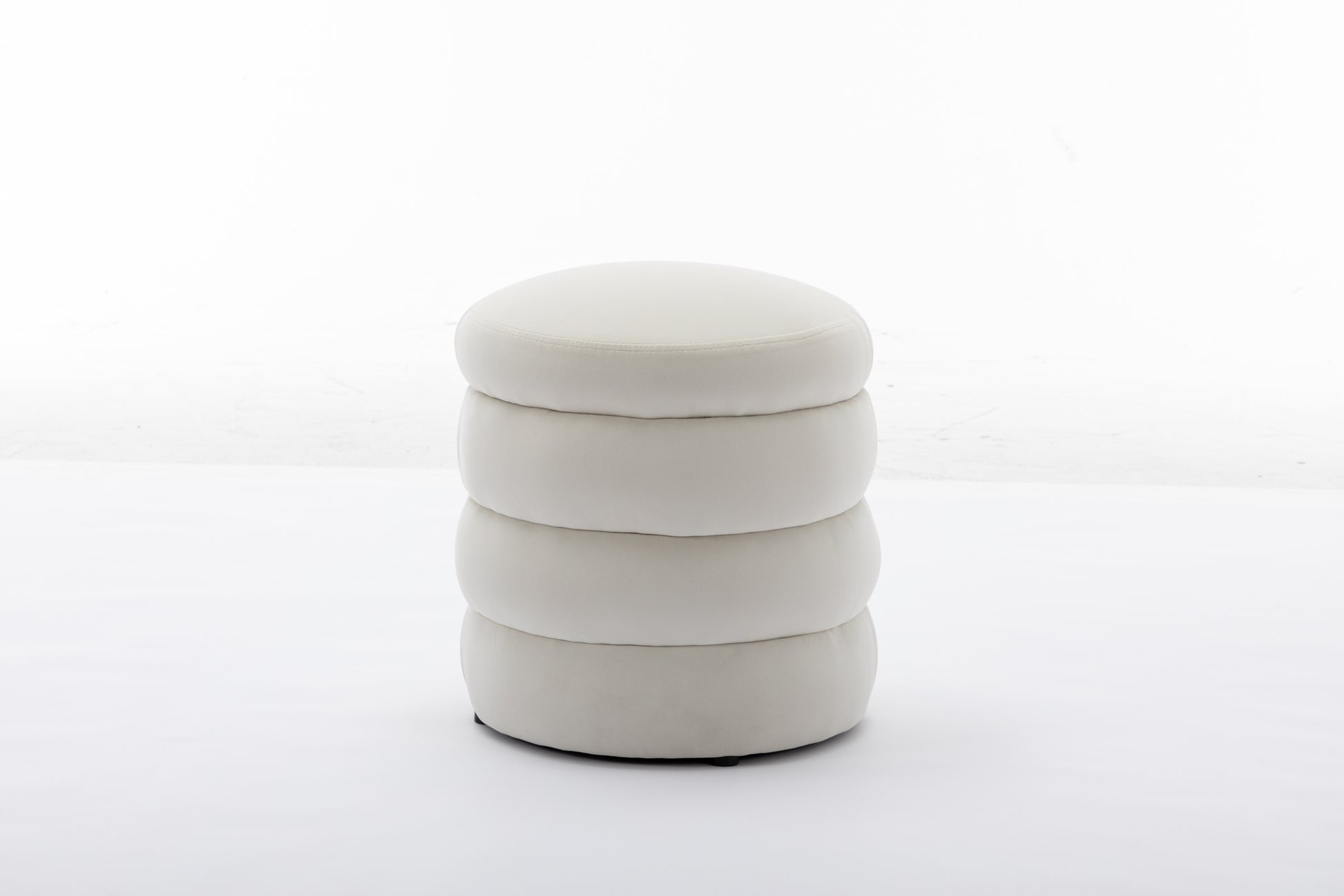 Gwen Soft Velvet Round Ottoman Footrest Stool