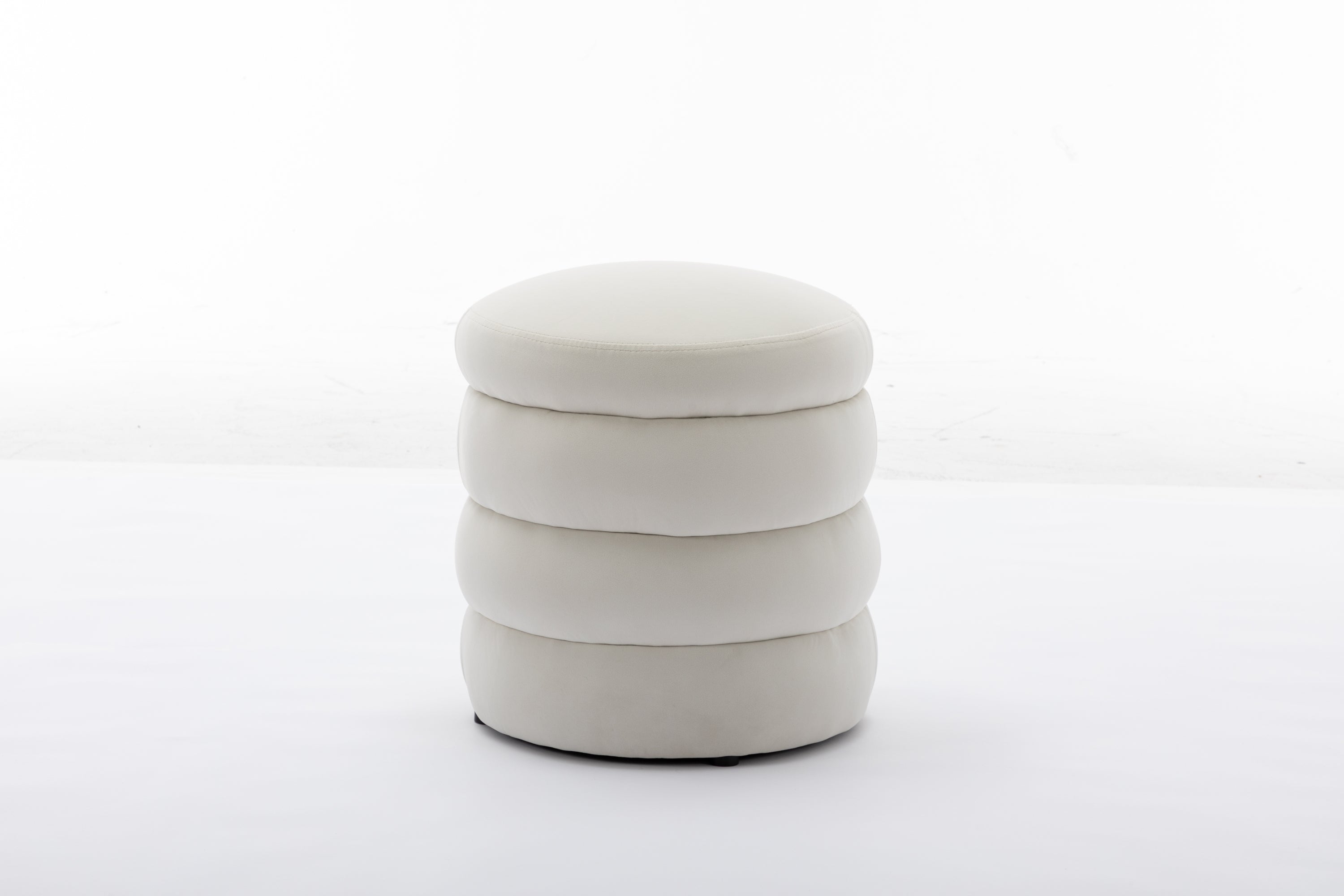 Gwen Soft Velvet Round Ottoman Footrest Stool