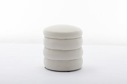 Gwen Soft Velvet Round Ottoman Footrest Stool