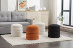 Gwen Soft Velvet Round Ottoman Footrest Stool