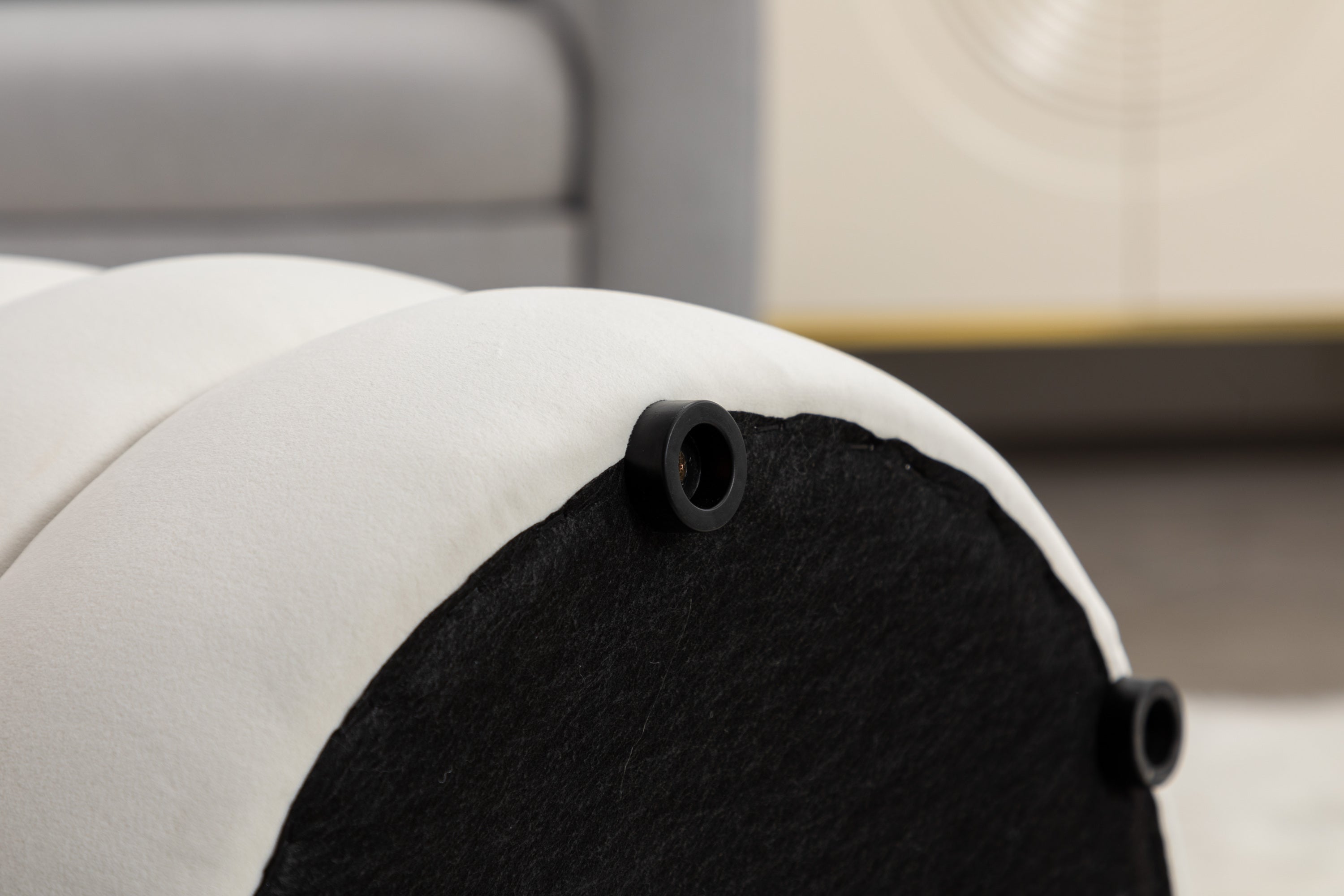 Gwen Soft Velvet Round Ottoman Footrest Stool