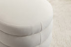 Gwen Soft Velvet Round Ottoman Footrest Stool