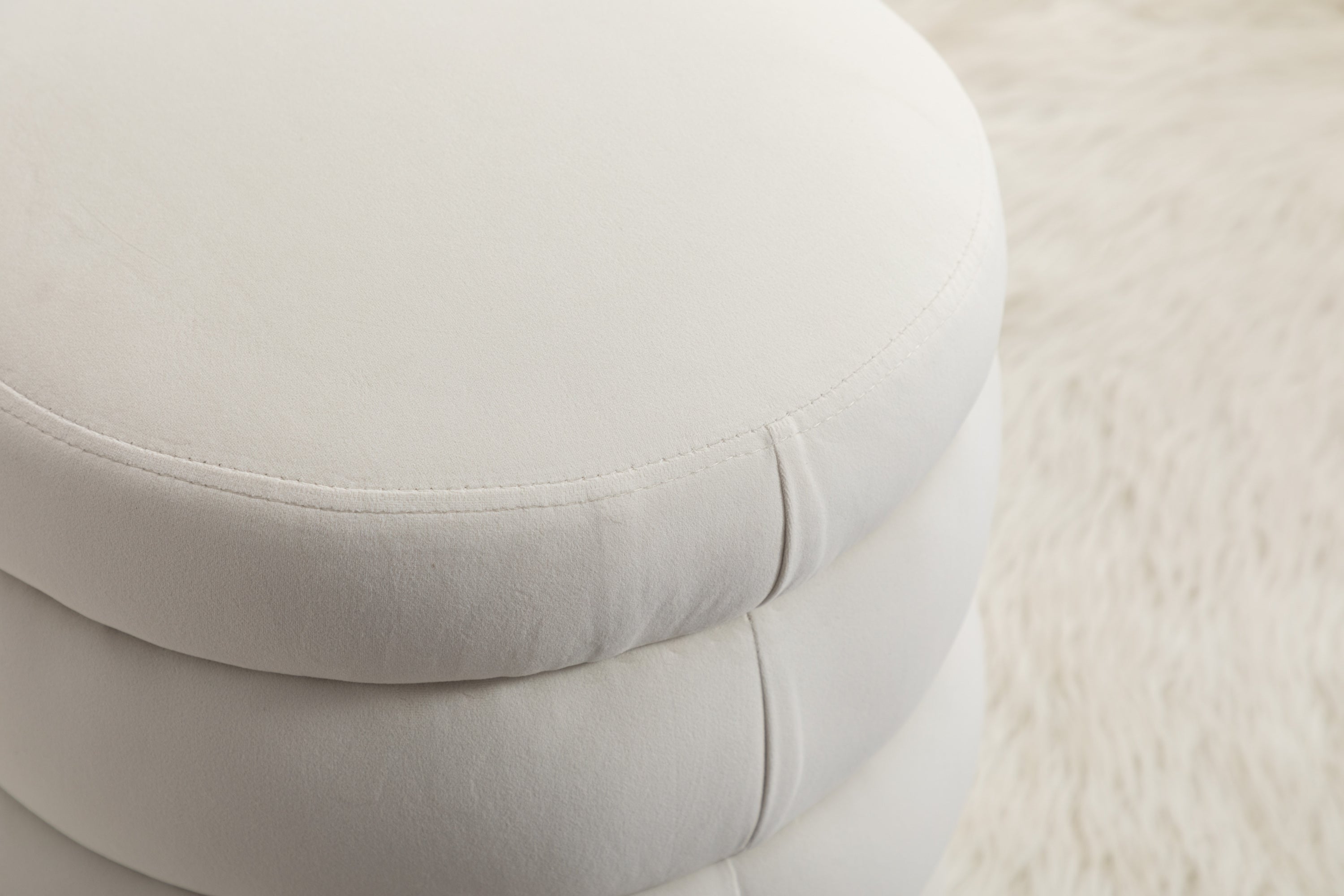Gwen Soft Velvet Round Ottoman Footrest Stool