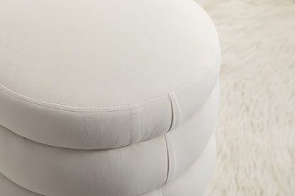 Gwen Soft Velvet Round Ottoman Footrest Stool