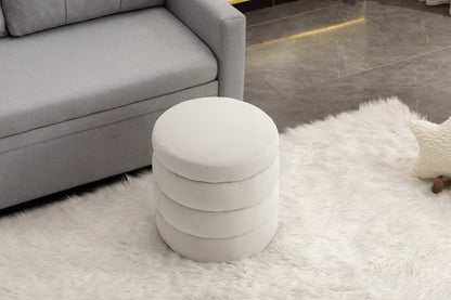 Gwen Soft Velvet Round Ottoman Footrest Stool