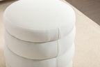 Gwen Soft Velvet Round Ottoman Footrest Stool