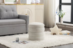 Gwen Soft Velvet Round Ottoman Footrest Stool