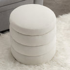 Gwen Soft Velvet Round Ottoman Footrest Stool