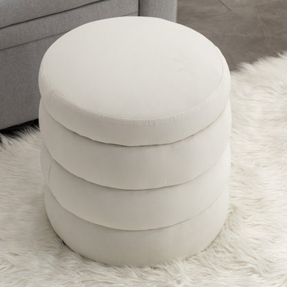 Gwen Soft Velvet Round Ottoman Footrest Stool