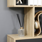 HOMCOM 75.5'H Bookcase 6 Shelf S-Shaped Bookshelf Wooden Storage Display Stand Shelf Organizer Free Standing Oak