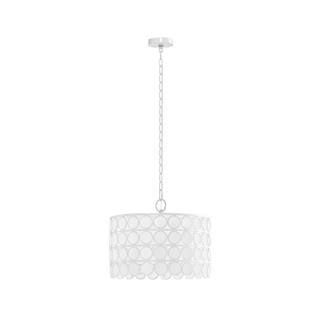 4-Light Glass Drum Shade Chandelier