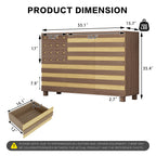 55'Buffet Sideboard Cabinet Storage: versatile kitchen storage cabinet with Hand Carved Craftsmanship featuring 2 drawers and 3 doors, this piece doubles as a coffee bar console with adjustable shelve