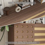 55'Buffet Sideboard Cabinet Storage: versatile kitchen storage cabinet with Hand Carved Craftsmanship featuring 2 drawers and 3 doors, this piece doubles as a coffee bar console with adjustable shelve