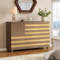 55'Buffet Sideboard Cabinet Storage: versatile kitchen storage cabinet with Hand Carved Craftsmanship featuring 2 drawers and 3 doors, this piece doubles as a coffee bar console with adjustable shelve