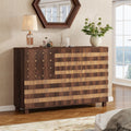 55' Buffet Sideboard Cabinet with Storage: Kitchen Storage cabinet With Hand Carved Craftsmanship with 2 Drawers and 3 Doors,Coffee Bar Console with Adjustable Shelves -for Entryway Living Room.Walnut