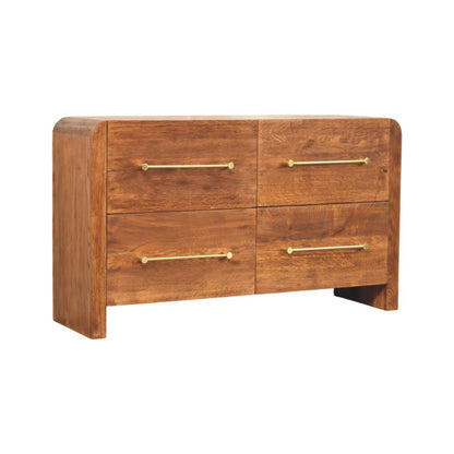 Solid Wood Oakline Four Drawer Chest,Brown,4-Drawers Dresser