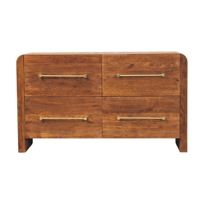 Solid Wood Oakline Four Drawer Chest,Brown,4-Drawers Dresser