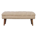 Artisan Furniture Solid Wood Cream Boucle Puffer Bench