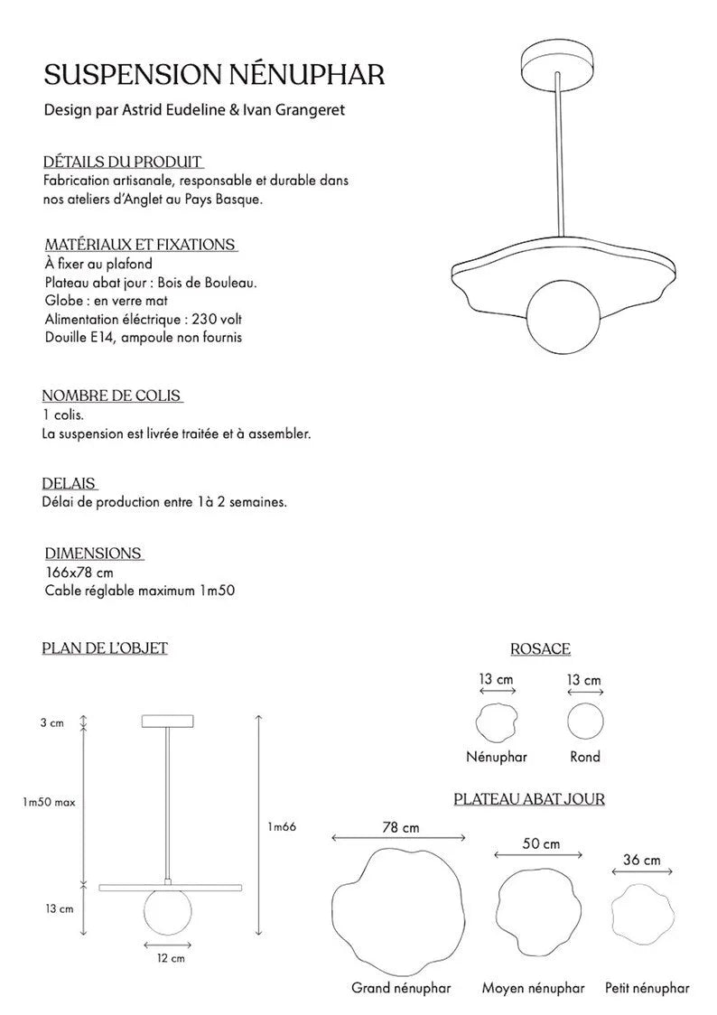 Nenuphar Wood Ceiling Light