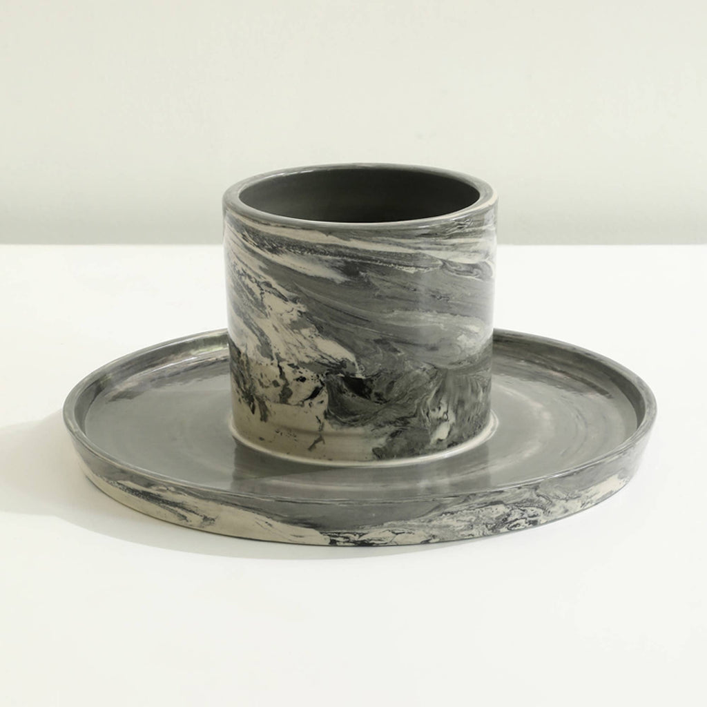 Handcrafted Carbon Cutlery Holder with Spoon Rest – Stylish & Practical Kitchen Organizer-9.8X9.8X4.3'