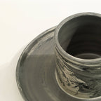 Handcrafted Carbon Cutlery Holder with Spoon Rest – Stylish & Practical Kitchen Organizer-9.8X9.8X4.3'