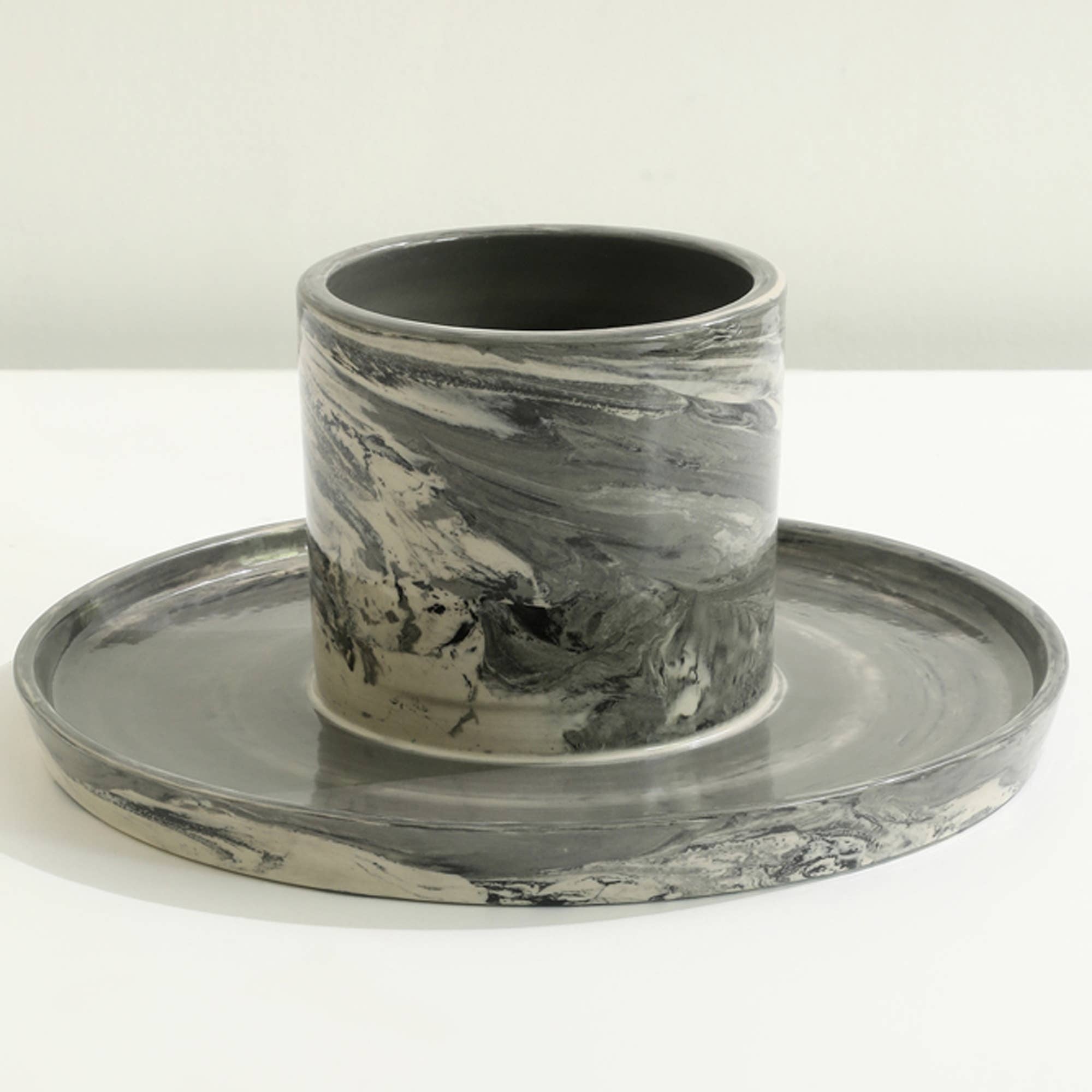 Handcrafted Carbon Cutlery Holder with Spoon Rest – Stylish & Practical Kitchen Organizer-9.8X9.8X4.3'