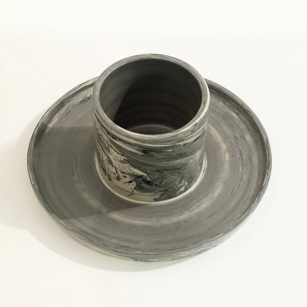 Handcrafted Carbon Cutlery Holder with Spoon Rest – Stylish & Practical Kitchen Organizer-9.8X9.8X4.3'