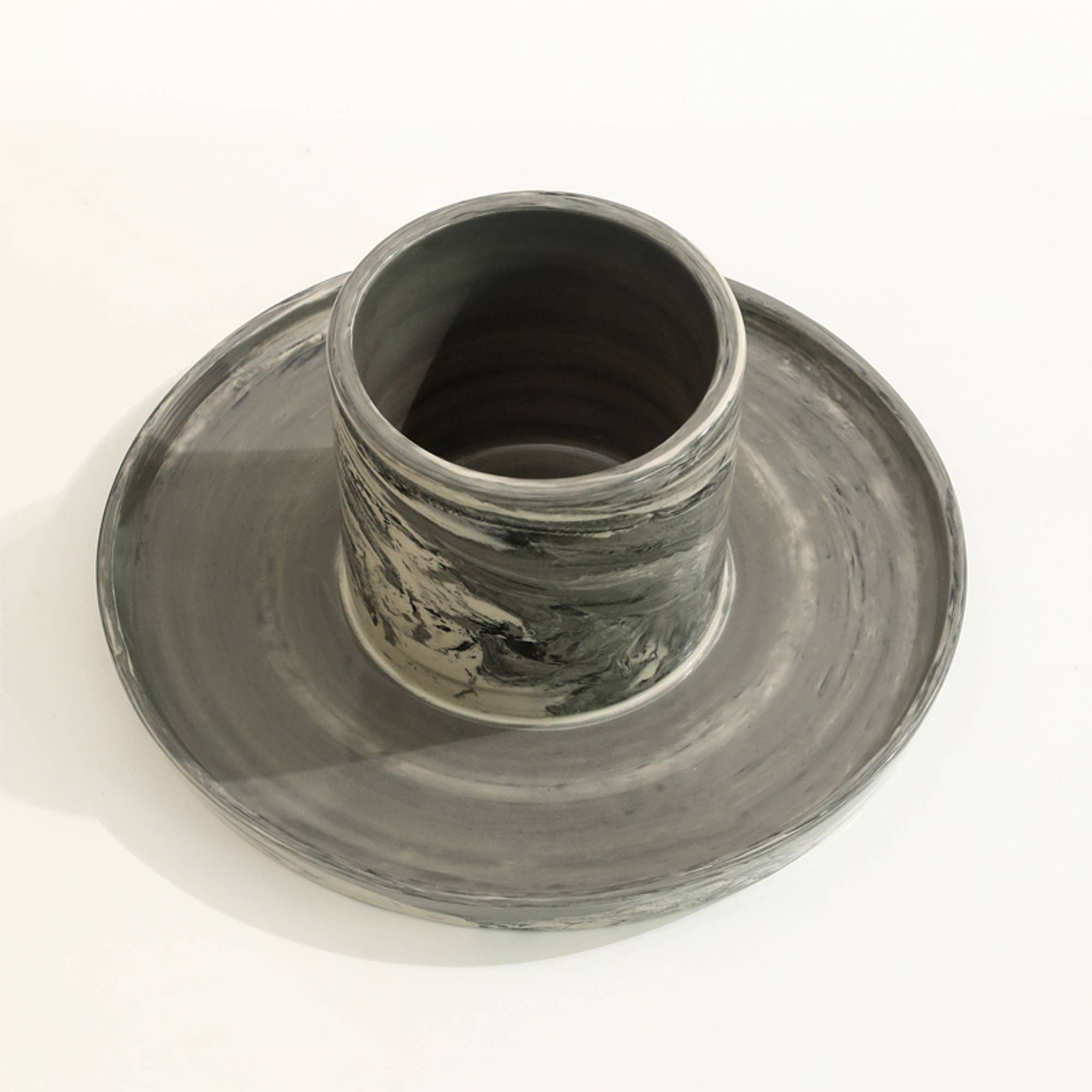 Handcrafted Carbon Cutlery Holder with Spoon Rest – Stylish & Practical Kitchen Organizer-9.8X9.8X4.3'