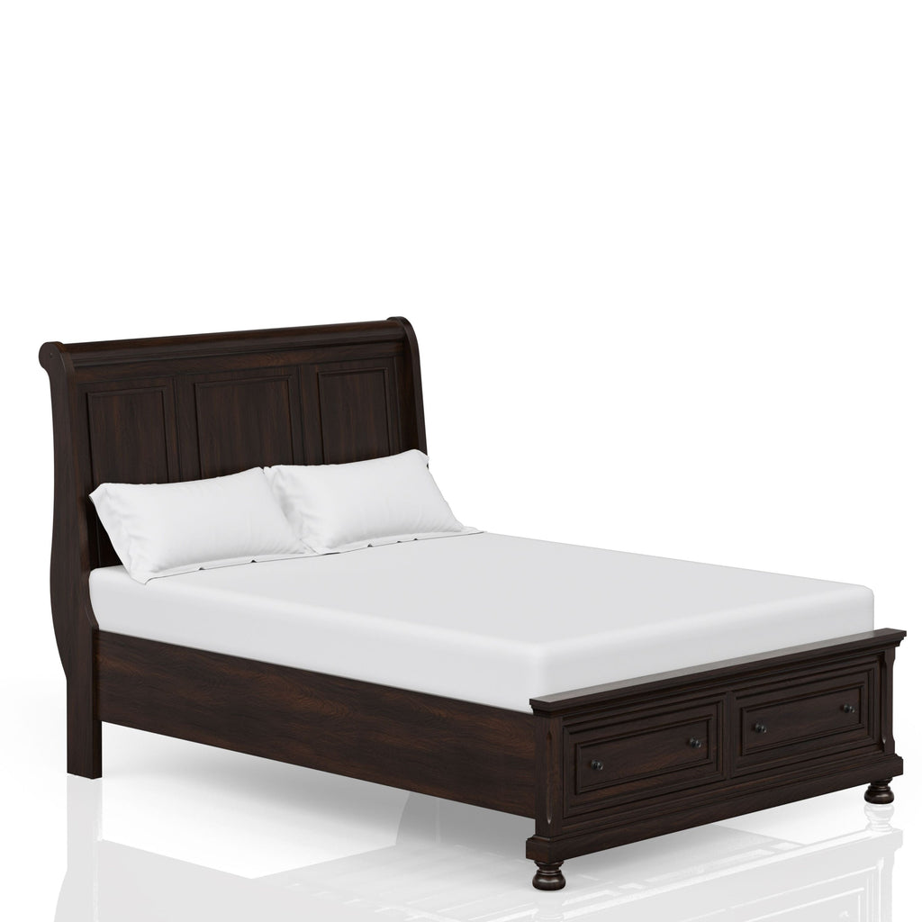 Dark Cherry King Storage Bed