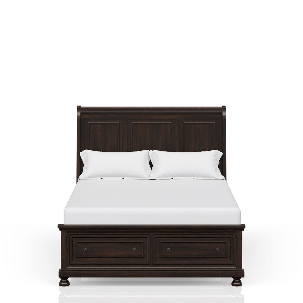 Dark Cherry King Storage Bed