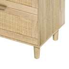 Natural Wood Rattan 6-Drawer Dresser Dresser