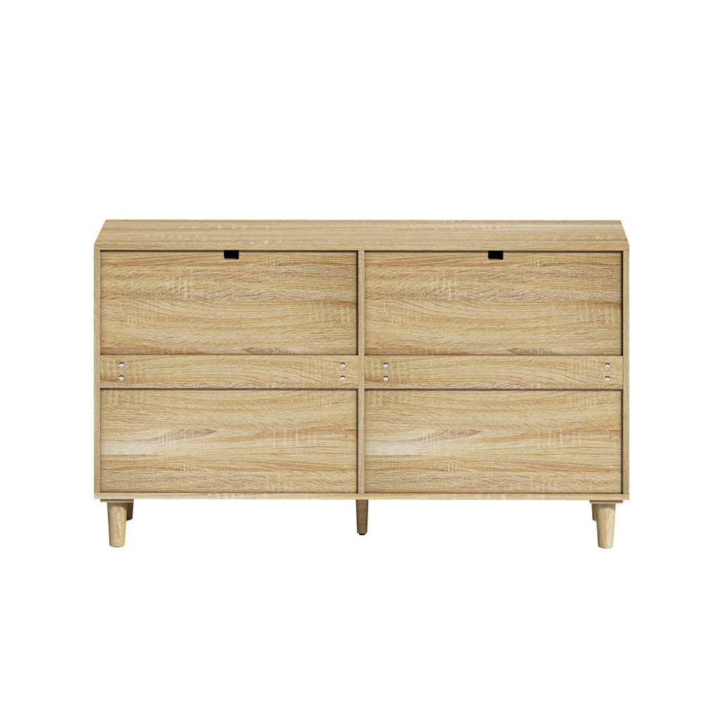 Natural Wood Rattan 6-Drawer Dresser Dresser