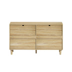 Natural Wood Rattan 6-Drawer Dresser Dresser