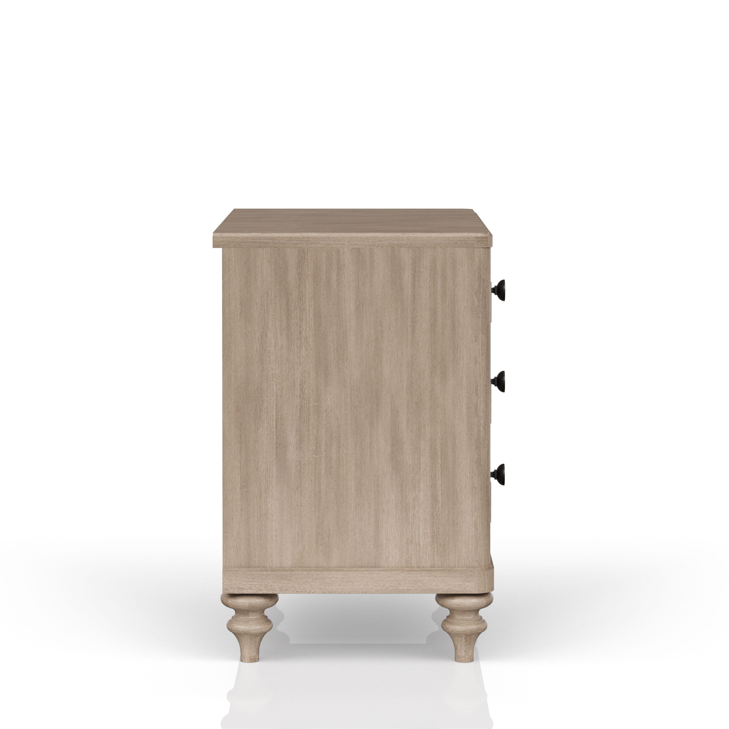 3 Drawer Nightstand With Sand Finish