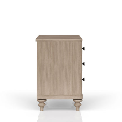 3 Drawer Nightstand With Sand Finish