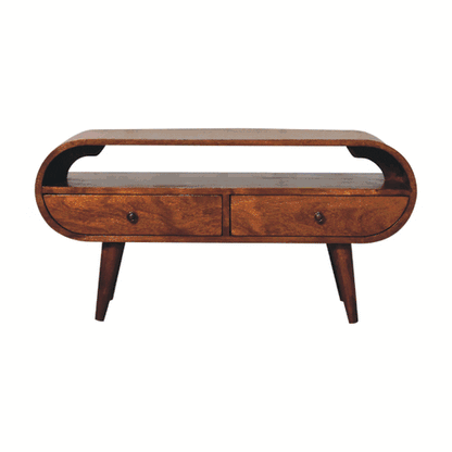 Chestnut Circular TV Stand