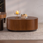 Handcrafted Solid Wood Round Nesting Coffee Table Set.