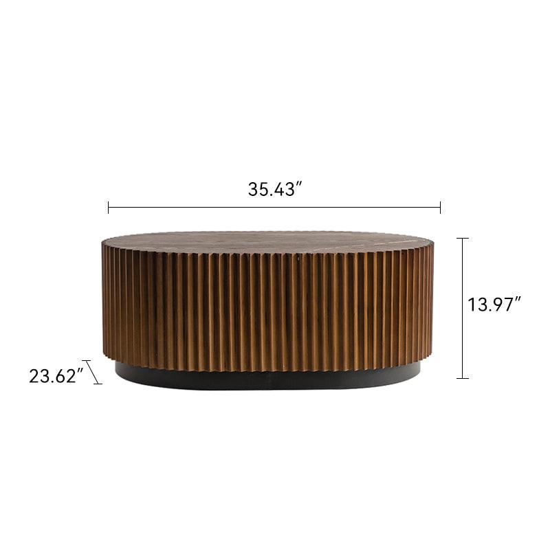 Handcrafted Solid Wood Round Nesting Coffee Table Set.