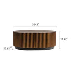 Handcrafted Solid Wood Round Nesting Coffee Table Set.