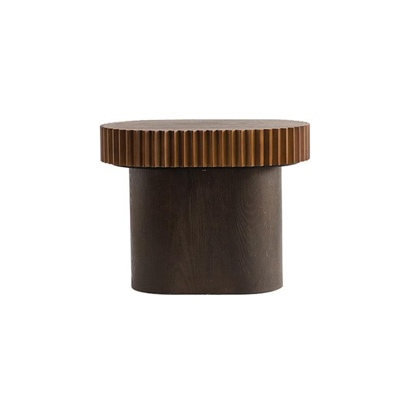 Handcrafted Solid Wood Round Nesting Coffee Table Set.